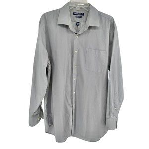 Preswick & Moore Regular Fit Shirt XL 17-17 1/2 34/35 Gray LS Button Down